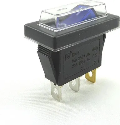 Produktbild von Wippschalter Beleuchtet bei 230V, 15A Geräteschalter mit Wasserdichter Abdeckung