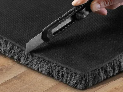 Produktbild von HPFloor Grau 60x90 cm Kokosmatte, Fußmatte Fußabtreter Schmutzfangmatte Türmatte Fußabstreifer, Rutschfeste Unterseite, Naturmaterial Kokosfasern, Für Innenbereich Und Überdachten Außenbereich