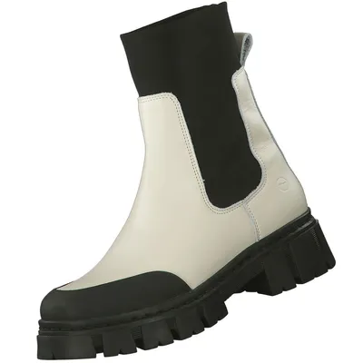 Produktbild von Tamaris Damen Plateau Chelsea Boots Beige/Schwarz