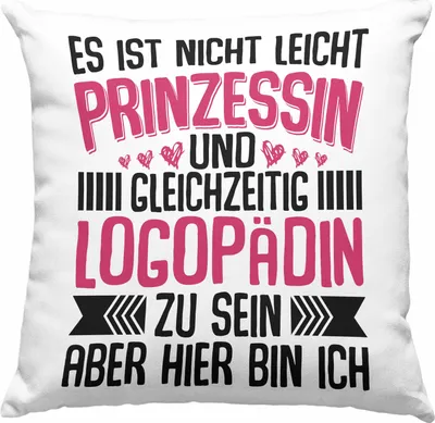Produktbild von Trendation - Logopädin Spruch Deko-Kissen mit Füllung 40x40 Geschenk Logopädie (Blau)