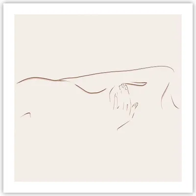Produktbild von Poster - Poster ohne Rahmen - Skizze Nacktheit Frau - 60x60 cm - Wand Bild - Wanddeko - Wandbilder - Kunstposter - Wandposter - Bilder - Kunstdruck - Wanddekoration - Wandbild - P2XAC60x60-4552