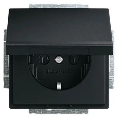 Produktbild von Busch-Jaeger 2018-0-1495, CEE 7/3, 2P+E, Schwarz, Kunststoff, 250 V, 16 A