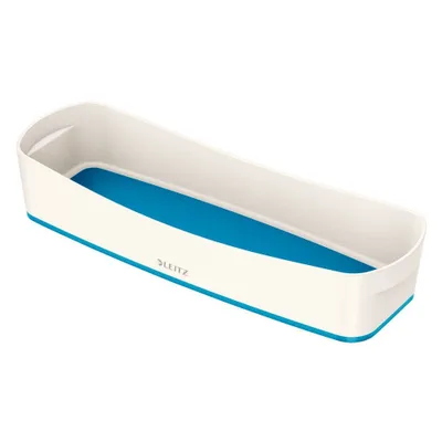 Produktbild von LEITZ MyBox Aufbewahrungsbox 0,6 l perlweiß/blau 30,7 x 10,5 x 5,5 cm