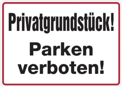 Produktbild von Dreifke® Hinweisschild, Privatgrundstück! Parken verboten!, 250x350mm, Alu ge...