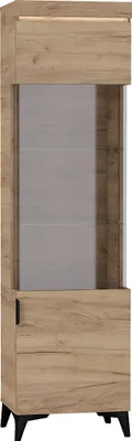 Produktbild von Vitrine Ruben mit 1 Tür, Holzoptik, 195cm