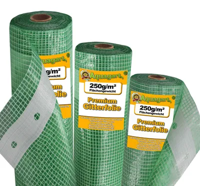 Obrázek produktu pro Skleníková fólie - Mřížková fólie - 1,5 m šířka - HDPE - Zelená a průhledná - Pro skleník a záhon