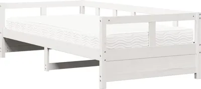 Obrázok produktu pre vidaXL Denná posteľ s matracom biela 80x200 cm z masívneho borovicového dreva