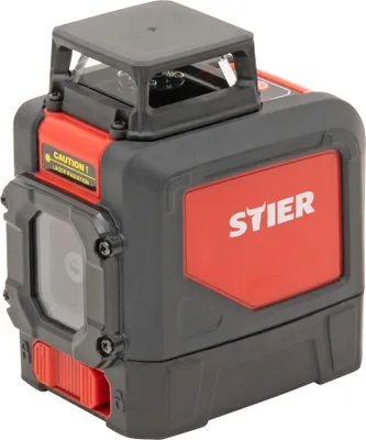 Produktbild von STIER Kreuzlinienlaser 360° x 120°, grün 520nm, Kreuzlaser grün, Linienlaser, Baulaser mit präziser Nivelliergenauigkeit von ±3 mm / 10 m, inkl. Staub- und Spritzwasserschutz