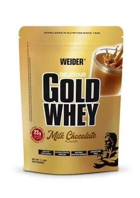 A pouch of protein powder with a depiction of a milkshake being poured.