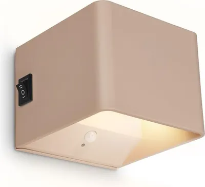 Immagine prodotto di Briloner BORRA lampada da parete senza collegamento alla rete elettrica e senza foratura, batteria ricaricabile, rilevatore di movimento, colore della luce bianco caldo, cuscinetto adesivo, beige, 10 x 8 x 10 cm