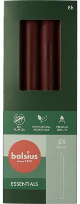 Produktbild von Bolsius Dinnerkerzen 230/20 doos 8 Velvet Red