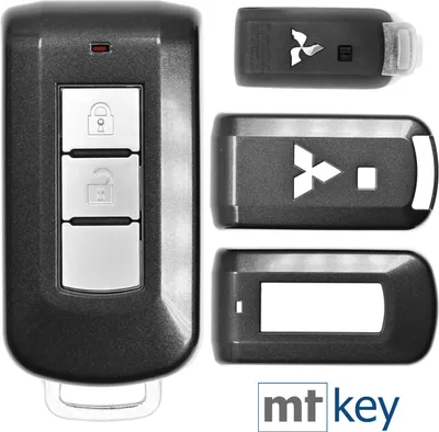 Produktbild von Auto Schlüssel Kunststoff Hülle ABS Plastik Schutz Cover Grau kompatibel mit Mitsubishi ASX L200 Outlander Pajero KEYLESS SMARTKEY