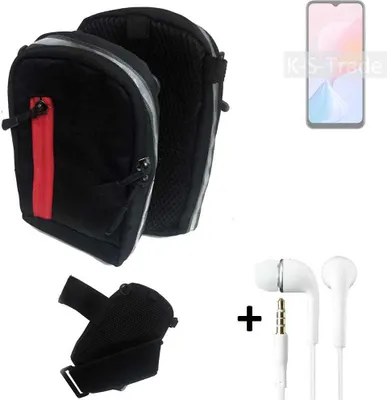 Produktbild von K-S-Trade Outdoor Gürteltasche Holster Umhängetasche + Kopfhörer kompatibel mit Blackview A85 schwarz Handy Tasche Case travelbag Schutzhülle