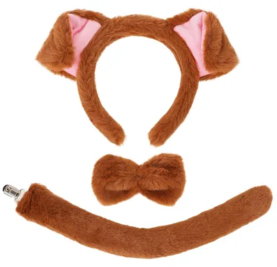 Hundeohren-Set mit Schwanz und Fliege, Dalmatiner, One Size