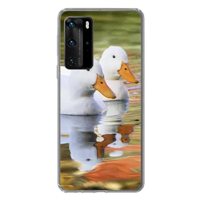 Produktbild von MuchoWow® Handyhülle Schutzhülle Hülle für Huawei P40 Pro Enten - Wasser - Spiegelung - Familie Silikon Softcase Handy Hülle - Schutz