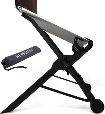 Zdjęcie produktu dla Ergonomiczna podstawka pod laptopa, 8 poziomów, 10–17 cali, składana, czarna