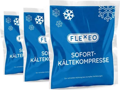 Produktbild von FLEXEO Sofort-Kältekompresse groß 15 x 17 cm Kühlkompresse Kühlpack, 10 Stück