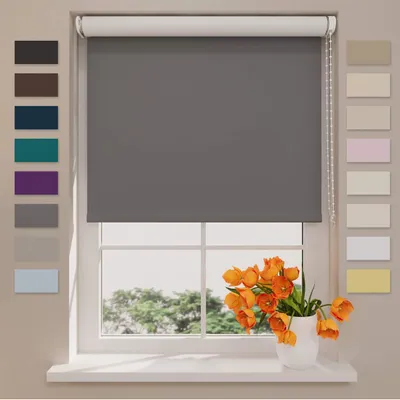 Produktbild von DTCH® Verdunkelungsrollo 140 x 190 cm Grau, Größen von 40 bis 240 Breite, Ohne Bohren möglich