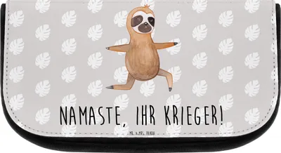 Produktbild von Mr. & Mrs. Panda Organizer Faultier Yoga - Grau Pastell - Geschenk, Schminktasche klein, Make-up, Faultiere, kosmetik, Kosmetikbeutel, Namaste, Kulturbeutel