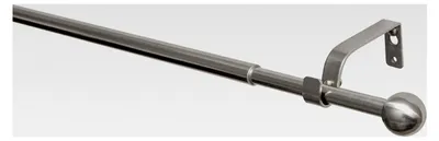 Produktbild von Ausziehbare Gardinenstange 180-300cm | Ø 16/13mm | Edelstahl-Optik | ohne Ringe