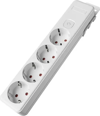 Produktbild von Braytron Mehrfachsteckdose 4-fach ohne Kabel, mit beleuchtetem Ein-/Ausschalter, 3680W, Kindersicherung, Steckdosenleiste für individuelle Installation mit Clip-System