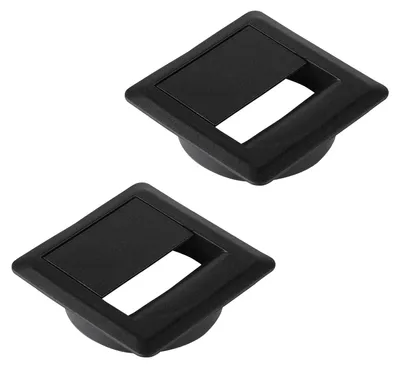 Produktbild von CAVO Kabeldurchlass 70 x 70 mm Ø 60 mm schwarz – Kabeldurchführung Schreibtisch (2er Set)