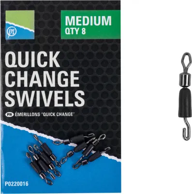Produktbild von Preston Quick Change Swivels - 8 Schnellwechelwirbel, Größe:S