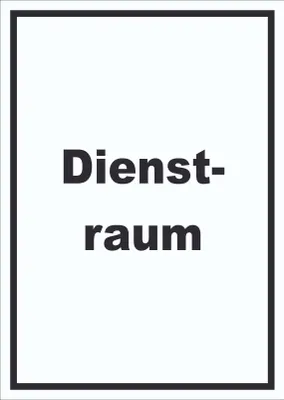 Produktbild von Dienstraum Schild mit Text Büro hochkant A0 Rückseite selbstklebend