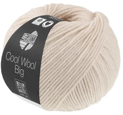 Produktbild von Lana Grossa Cool Wool Big 50 g pflegeleichtes Strickgarn aus extrafeiner Wolle 120 m Farbe 1046 - Creme