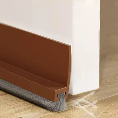 Produktbild von 100cm Zugluftstopper Braun Dichtungsband für Türen,Bodenabdichtung mit Bürste,Selbstklebende Tür Türdichtung,Türdichtung Türbürste Abdeckleisten Brown