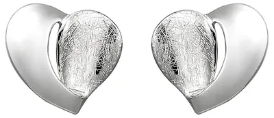 Produktbild von Ohrstecker Herz Herzen 925 Silber teileismatt teilglänzend Ohrringe Ohrschmuck