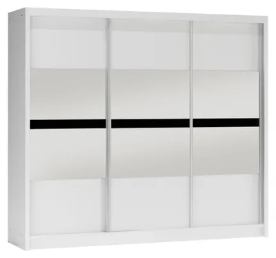 Produktbild von Masseno Schiebetürenschrank RAKAN 250/215/61 cm 3-türig mit Spiegel Weiß