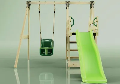 Produktbild von OutdoorToys Schaukel Hortensie aus Holz in Grün Babyschaukel