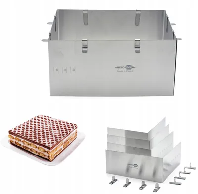 Produktbild von Kuchpol Verstellbarer Rechteckiger Tortenring Backform 15 cm