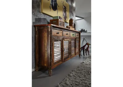 Produktbild von MASSIVMOEBEL24 Sideboard Altholz 183x42x90 mehrfarbig lackiert FABLE #17
