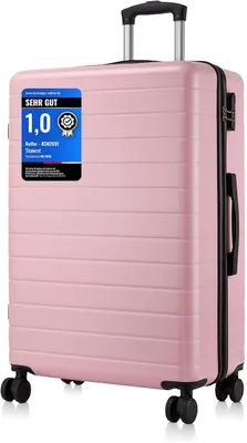 Produktbild von Koffer Groß XL 76cm, Leichter ABS+PC Reisekoffer für Flugzeug, Ryanair Trolley mit 4 Rollen, Hartschalenkoffer für Eurowings, Kabinenkoffer für EasyJet und Business Reisen