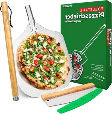 Produktbild von Famanu Pizzaschaufel aus hochwertigem Edelstahl - XXL mit ergonomischem Griff
