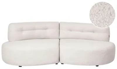 Produktbild von BELIANI 3-Sitzer Sofa Cremeweiß Bouclé Geschwungene Form Ohne Armlehnen Modernes Design Polstersofa Stoffsofa Couch Wohnzimmer