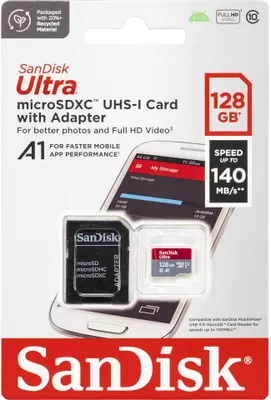 Obrázok produktu pre microSD128GB Ultra 140MB SDXC SDK - SanDisk SDSQUAB-128G-GN6MA - (Import / only_Idealo)