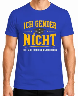 Productafbeelding van Ik ben geen gender. Statement T-shirt met sarcasme, voor heren, blauw, maat XXL