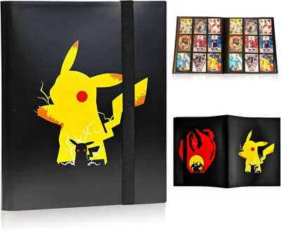Immagine prodotto di Album per figurine da 360 carte, grande album da collezione, cartellina, raccoglitore, libro da collezione con 9 tasche a scomparsa e fascia elastica, impermeabile