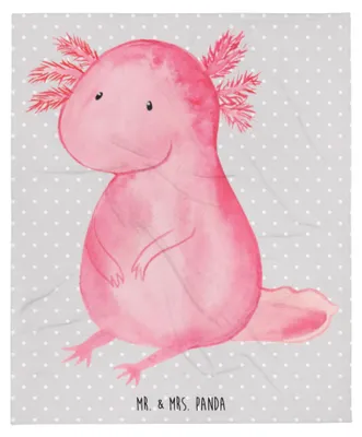 Produktbild von Mr. & Mrs. Panda Bettdecke Axolotl Niedlich - Grau Pastell - Geschenk, Lebensstil, Liebe, Lebensweisheit, Warme Decke, Fröhlich, Freundin, Couchdecke, Kuscheldecke