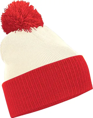 Image de Beechfield Bonnet Enfants Snowstar, 2 couleurs RW244 (Taille unique) (Blanc perle/Rouge)
