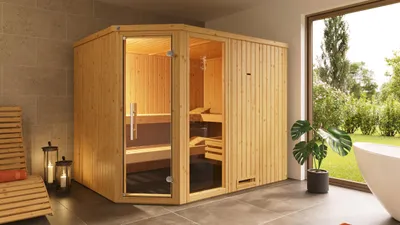 Produktbild von weka Element-Ecksauna VARBERG 4 GTF, OS 7.5 x B x T x H x 244 x 197 x 199