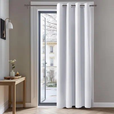 Obrázok produktu pre Záclony s okami, deliace záclony, nepriehľadné, s tepelnou izoláciou, 214 x 132 cm, strieborná sivá farba, 1 kus
