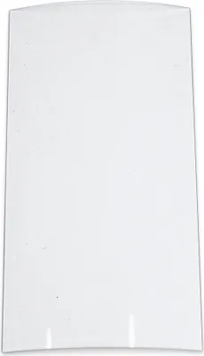 A white, rectangular pane of glass, likely for a fireplace or stove, is shown against a white background.