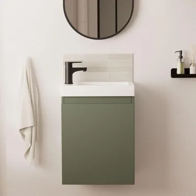 Image de Meuble lave-mains LISA + robinet noir