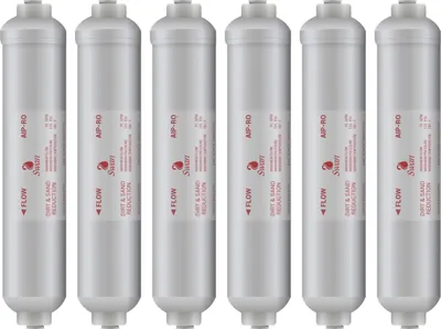 Image de Swan Inline Filtre à sédiments PP Filtre à eau 10 pouces pour osmose inverse, système de filtration, filtre de réfrigérateur (externe), raccord ¼" pouce (6,35 mm), 6 pièces