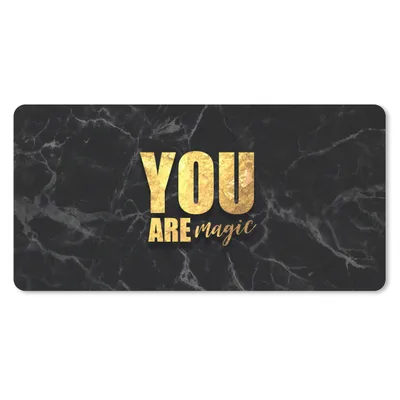 Produktbild von MuchoWow® Mauspad Mousepad Zitate - Magie - Gold - Marmor 60x30 cm - Mousepads - Maus Mat - Pad - Mausunterlage - Nachhaltig