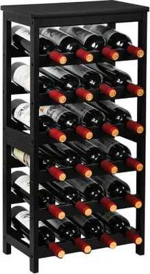 Produktbild von Stehendes 6-stöckiges Bambus-Weinregal 24 Flaschen schwarz